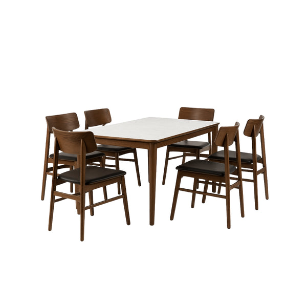 Juego de comedor Breda 135 × 80 cm con 6 sillas Tacy